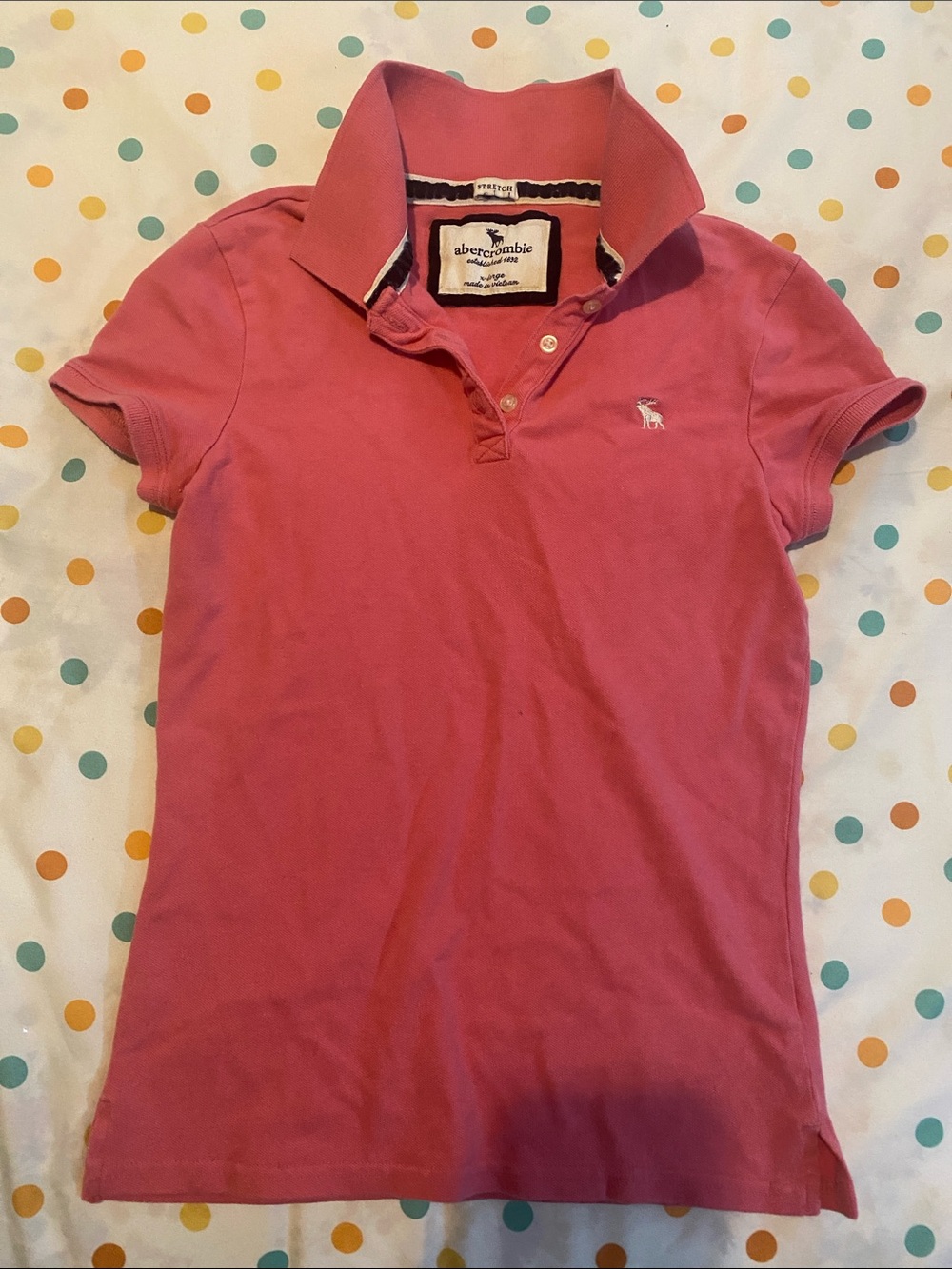 Abercrombie & Fitch Coral Pink Juniors' Polo Shirt